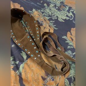 Suede Studded Obi Belt